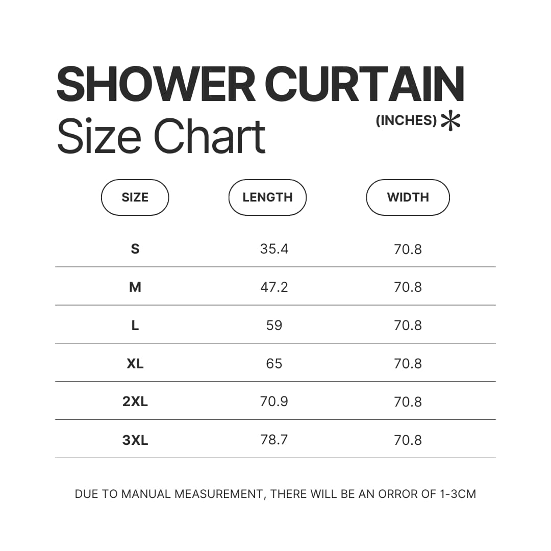 Shower Curtain Size Chart - Snoopy Merch